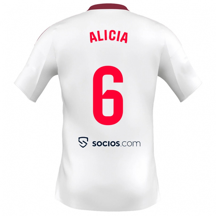 ילדים אליסיה רדונדו גונסאלס #6 לבן אדום ג'רזי ביתית 2025/26 חולצה קצרה