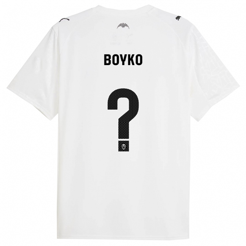 ילדים Yaroslav Boyko #0 לבן שחור ג'רזי ביתית 2025/26 חולצה קצרה