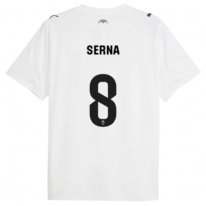 ילדים ליסד סרנה #8 לבן שחור ג'רזי ביתית 2025/26 חולצה קצרה