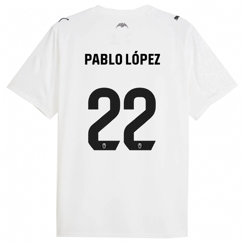 ילדים Pablo López #22 לבן שחור ג'רזי ביתית 2025/26 חולצה קצרה
