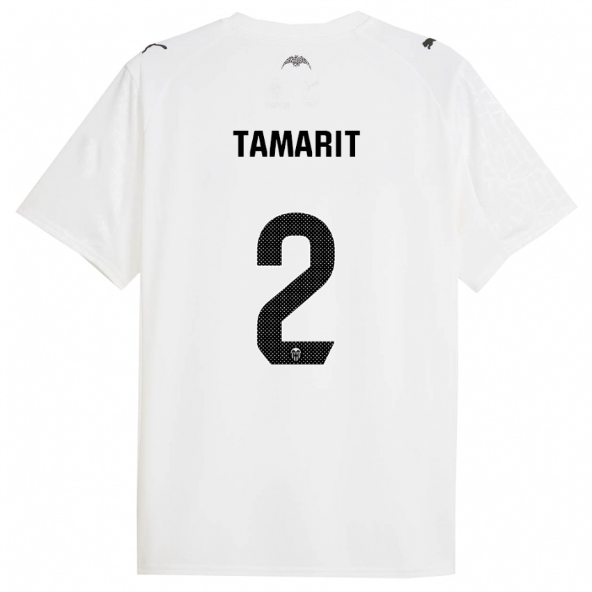 ילדים Sara Tamarit #2 לבן שחור ג'רזי ביתית 2025/26 חולצה קצרה