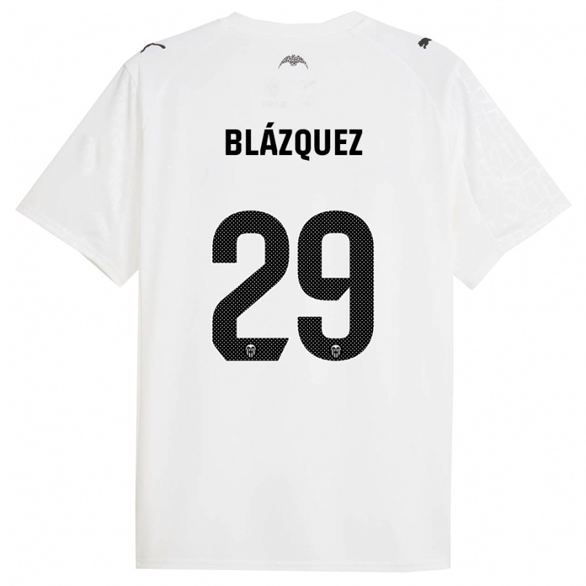 ילדים Aimar Blázquez #29 לבן שחור ג'רזי ביתית 2025/26 חולצה קצרה