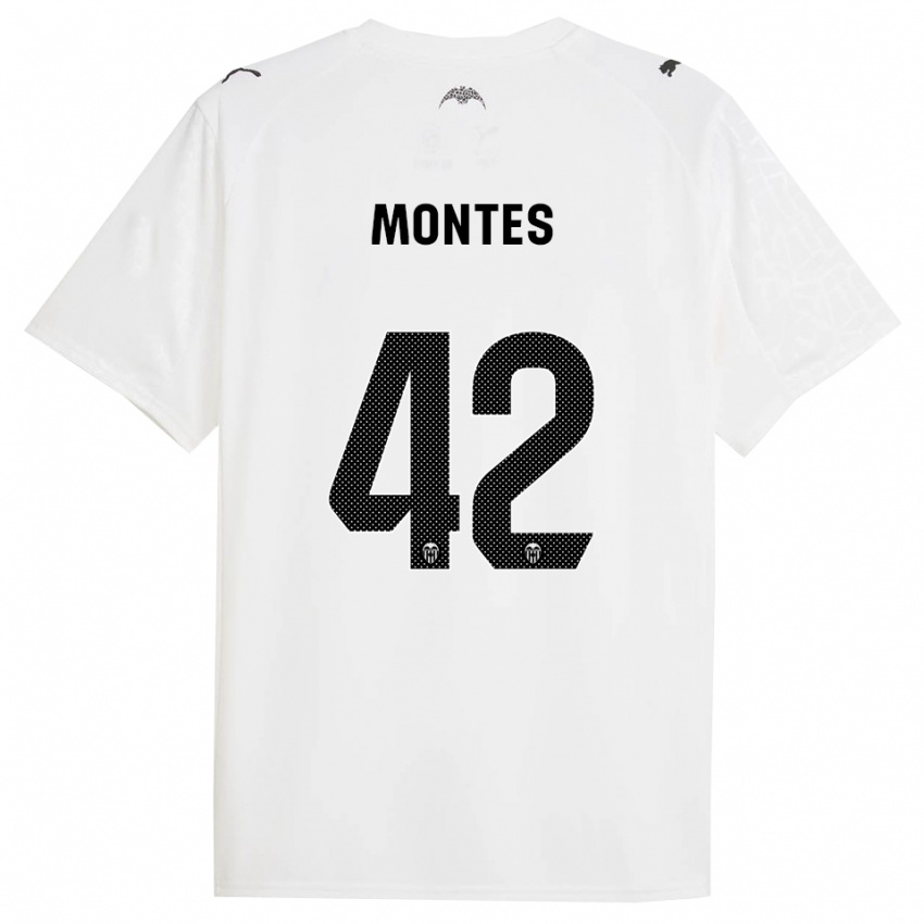 ילדים Jan Montes #42 לבן שחור ג'רזי ביתית 2025/26 חולצה קצרה