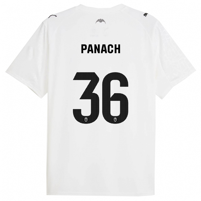 ילדים Alejandro Panach #36 לבן שחור ג'רזי ביתית 2025/26 חולצה קצרה