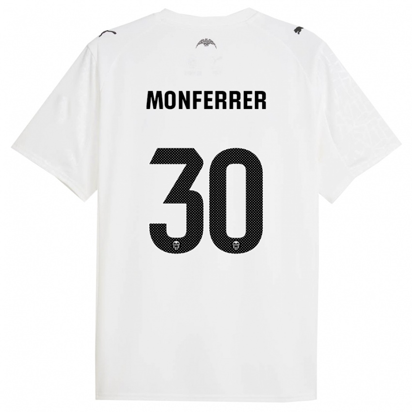 ילדים Miguel Monferrer #30 לבן שחור ג'רזי ביתית 2025/26 חולצה קצרה