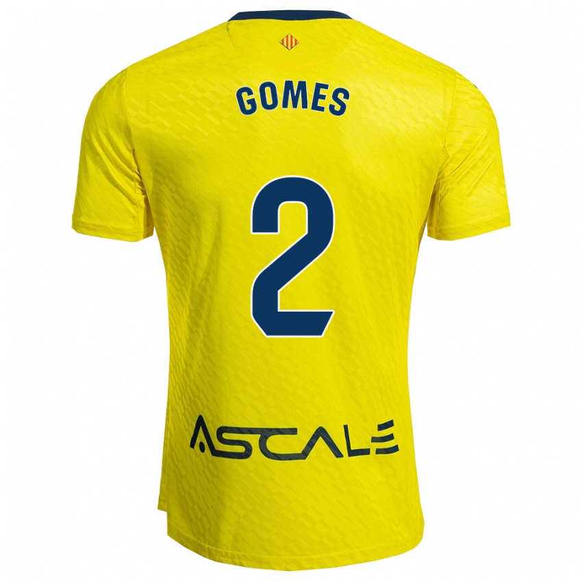 ילדים Vique Gomes #2 צהוב נייבי ג'רזי ביתית 2025/26 חולצה קצרה