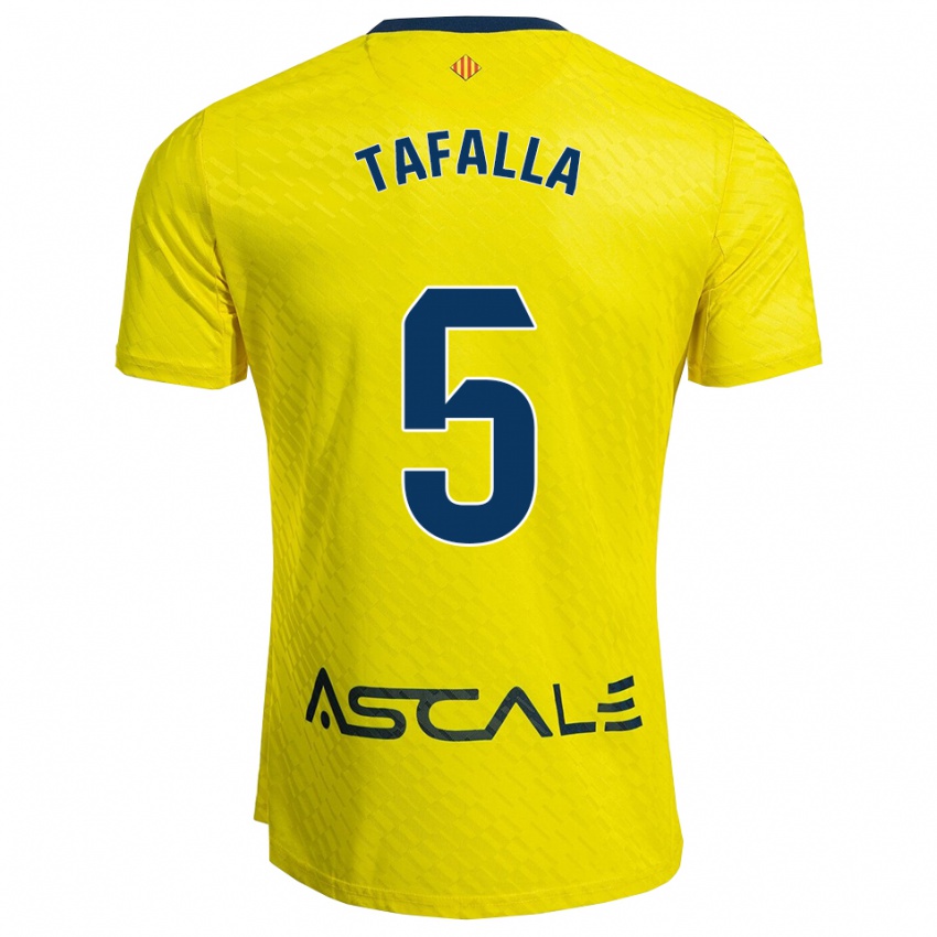 ילדים Fran Tafalla #5 צהוב נייבי ג'רזי ביתית 2025/26 חולצה קצרה