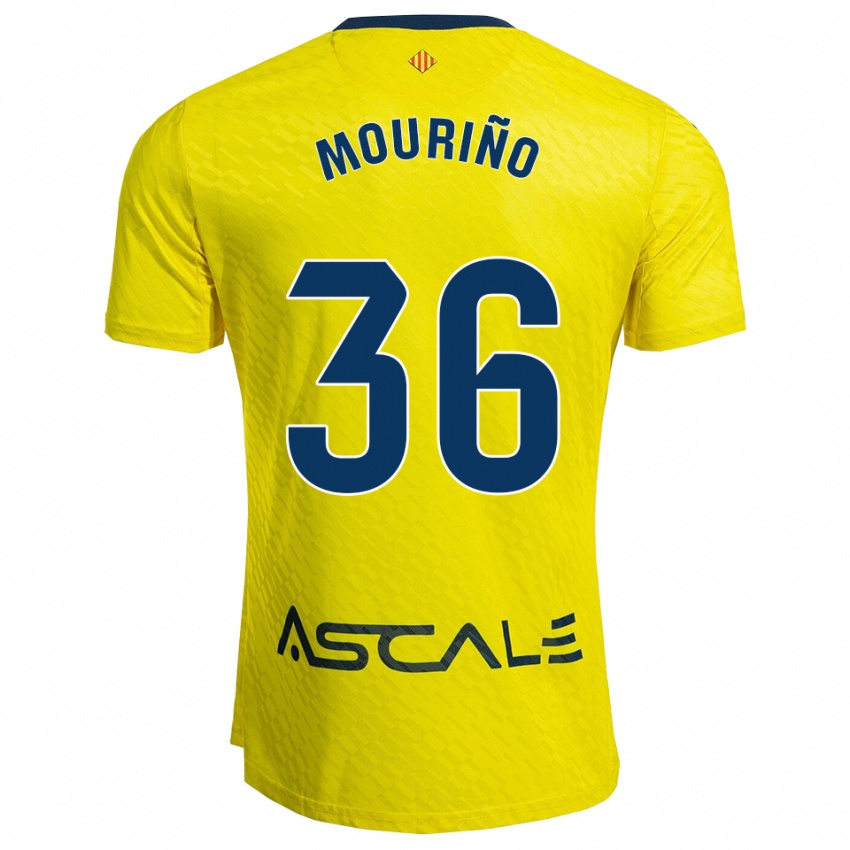 ילדים סנטיאגו מוריניו #36 צהוב נייבי ג'רזי ביתית 2025/26 חולצה קצרה