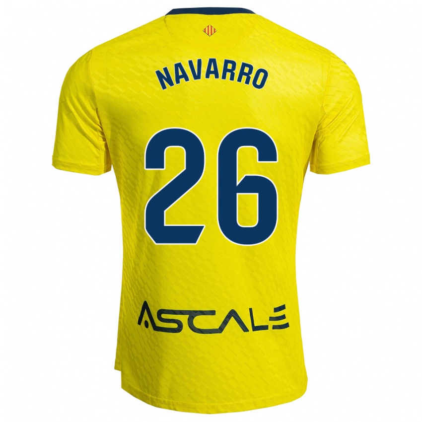 ילדים Pau Navarro #26 צהוב נייבי ג'רזי ביתית 2025/26 חולצה קצרה