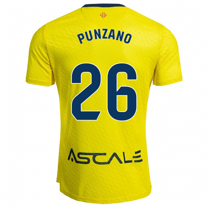 ילדים Iker Punzano #26 צהוב נייבי ג'רזי ביתית 2025/26 חולצה קצרה