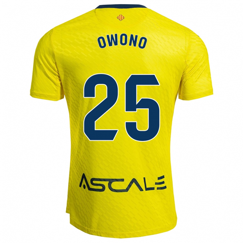 ילדים Roberto Owono #25 צהוב נייבי ג'רזי ביתית 2025/26 חולצה קצרה