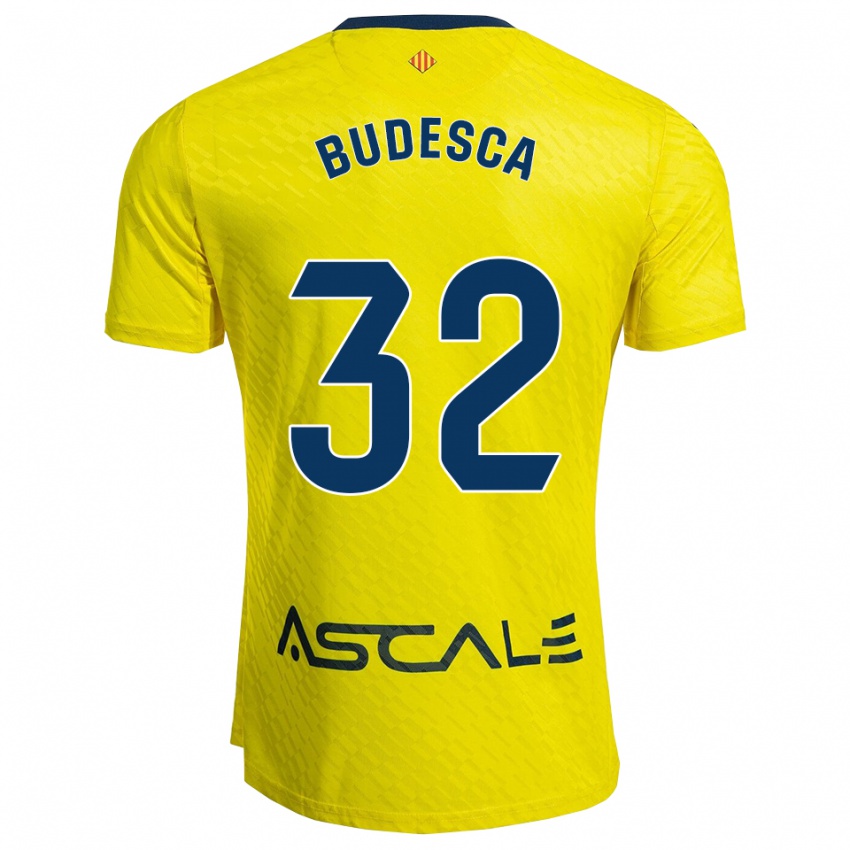 ילדים Daniel Budesca #32 צהוב נייבי ג'רזי ביתית 2025/26 חולצה קצרה