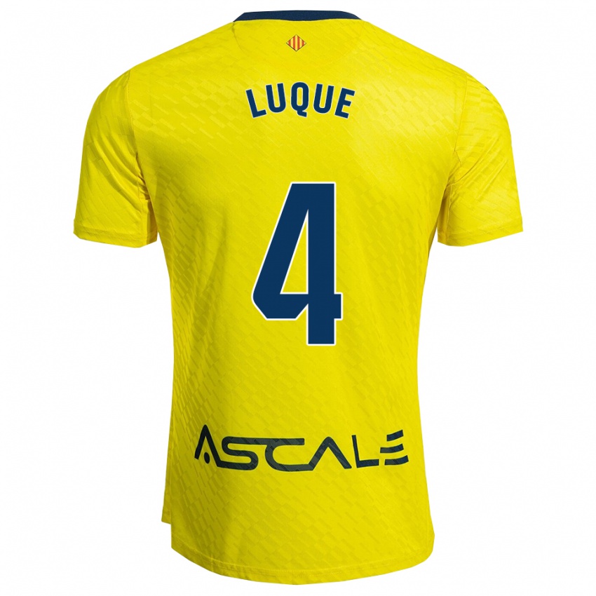 ילדים Pedro Luque #4 צהוב נייבי ג'רזי ביתית 2025/26 חולצה קצרה