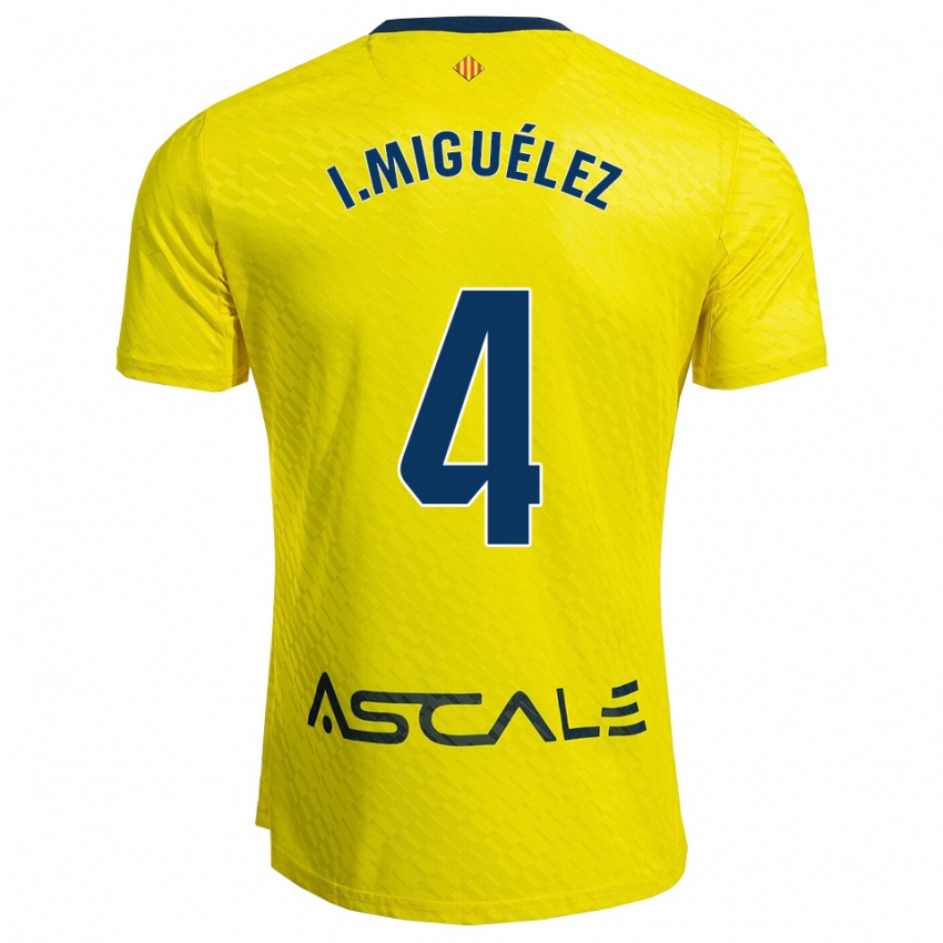 ילדים Irene Miguélez #4 צהוב נייבי ג'רזי ביתית 2025/26 חולצה קצרה