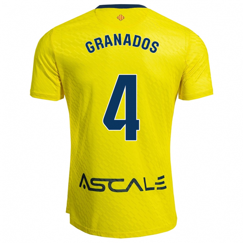 ילדים Carlos Granados #4 צהוב נייבי ג'רזי ביתית 2025/26 חולצה קצרה