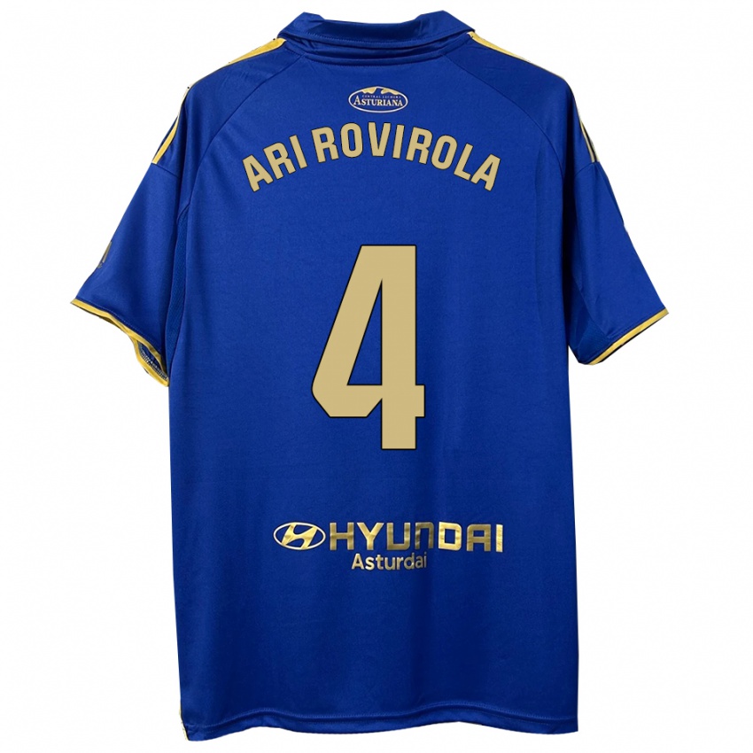 ילדים Ari Rovirola #4 כחול זהב ג'רזי ביתית 2025/26 חולצה קצרה