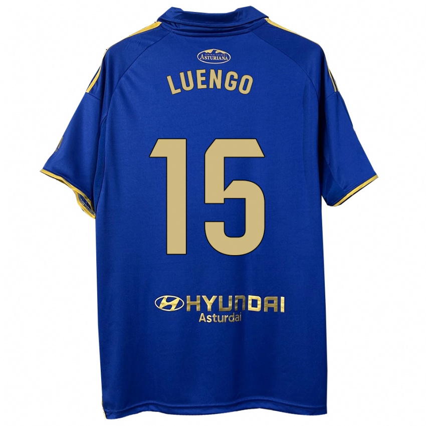 ילדים Oier Luengo #15 כחול זהב ג'רזי ביתית 2025/26 חולצה קצרה