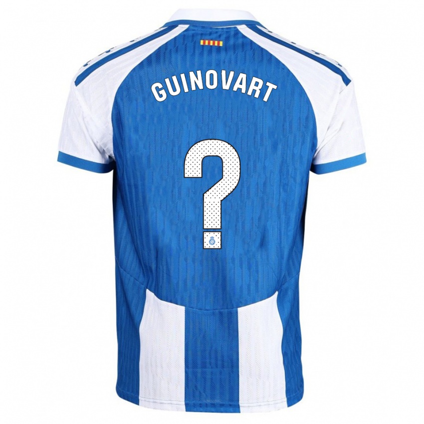 ילדים Martí Guinovart #0 כחול לבן ג'רזי ביתית 2025/26 חולצה קצרה