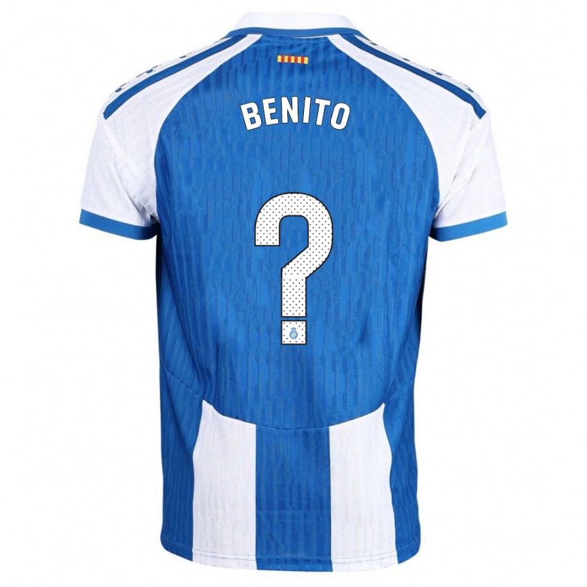 ילדים Adrià Benito #0 כחול לבן ג'רזי ביתית 2025/26 חולצה קצרה