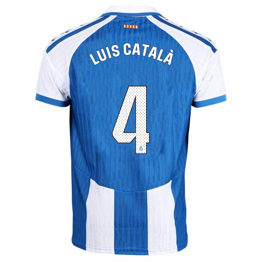 ילדים José Luis Català #4 כחול לבן ג'רזי ביתית 2025/26 חולצה קצרה