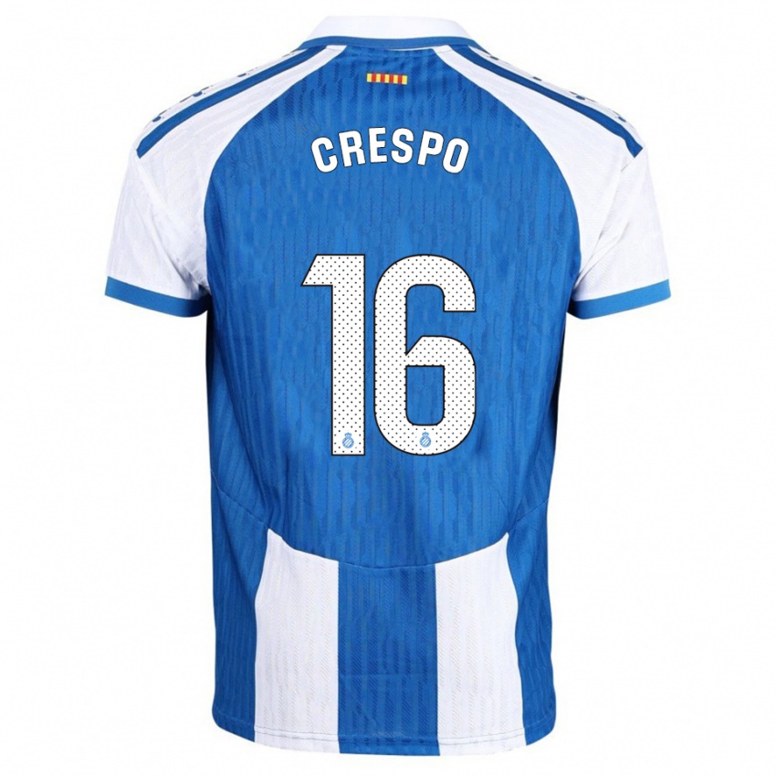 ילדים Hugo Crespo #16 כחול לבן ג'רזי ביתית 2025/26 חולצה קצרה