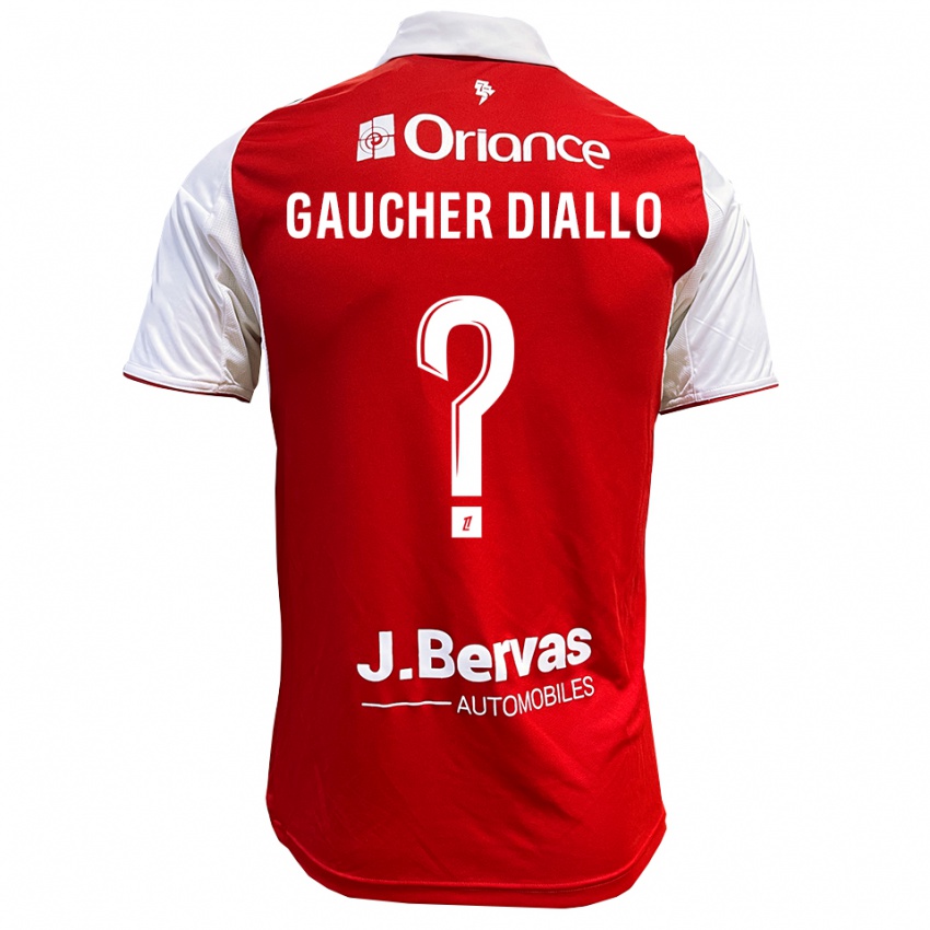 ילדים Coumba Gaucher Diallo #0 אדום לבן ג'רזי ביתית 2025/26 חולצה קצרה