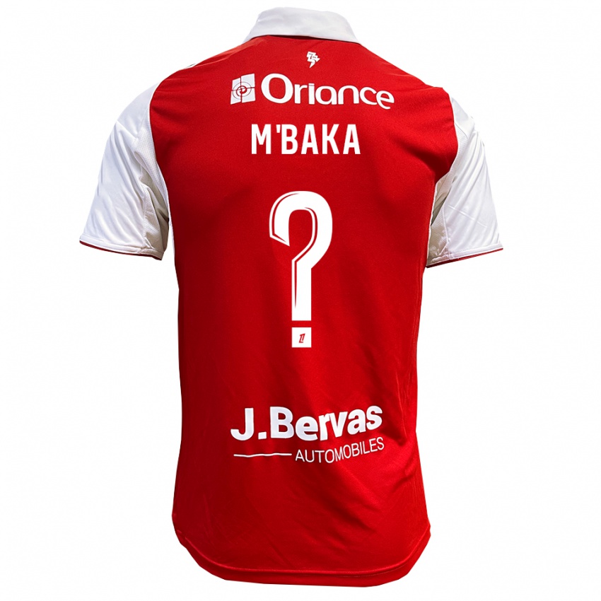 ילדים Sacha M'baka #0 אדום לבן ג'רזי ביתית 2025/26 חולצה קצרה