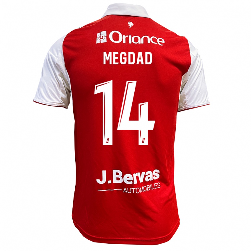 ילדים Noa Megdad #14 אדום לבן ג'רזי ביתית 2025/26 חולצה קצרה