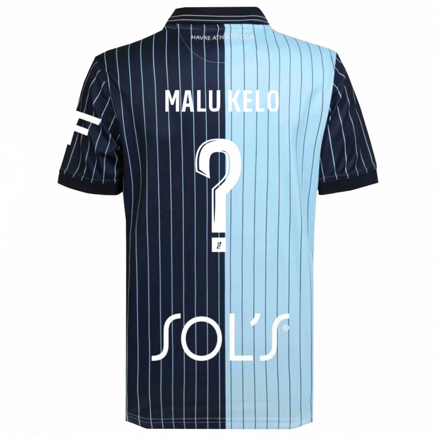 ילדים Yohann Malu Kelo #0 כחול נייבי תכלת ג'רזי ביתית 2025/26 חולצה קצרה