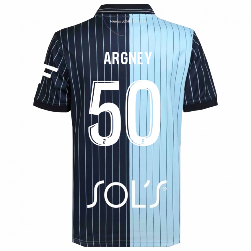 ילדים Paul Argney #50 כחול נייבי תכלת ג'רזי ביתית 2025/26 חולצה קצרה