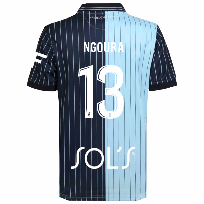 ילדים Steve Ngoura #13 כחול נייבי תכלת ג'רזי ביתית 2025/26 חולצה קצרה