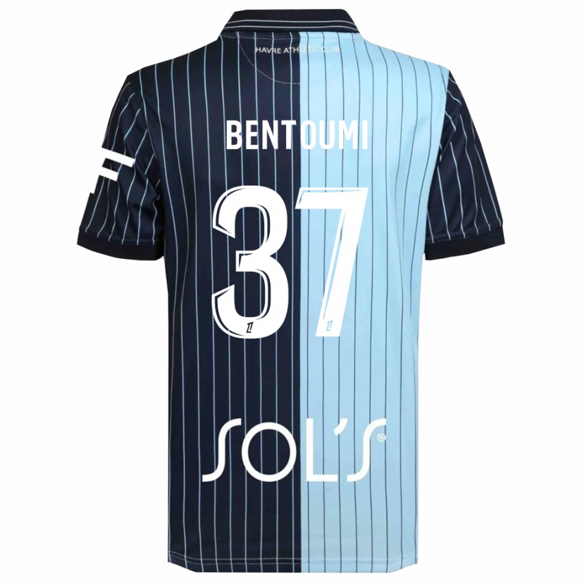 ילדים Mokrane Bentoumi #37 כחול נייבי תכלת ג'רזי ביתית 2025/26 חולצה קצרה