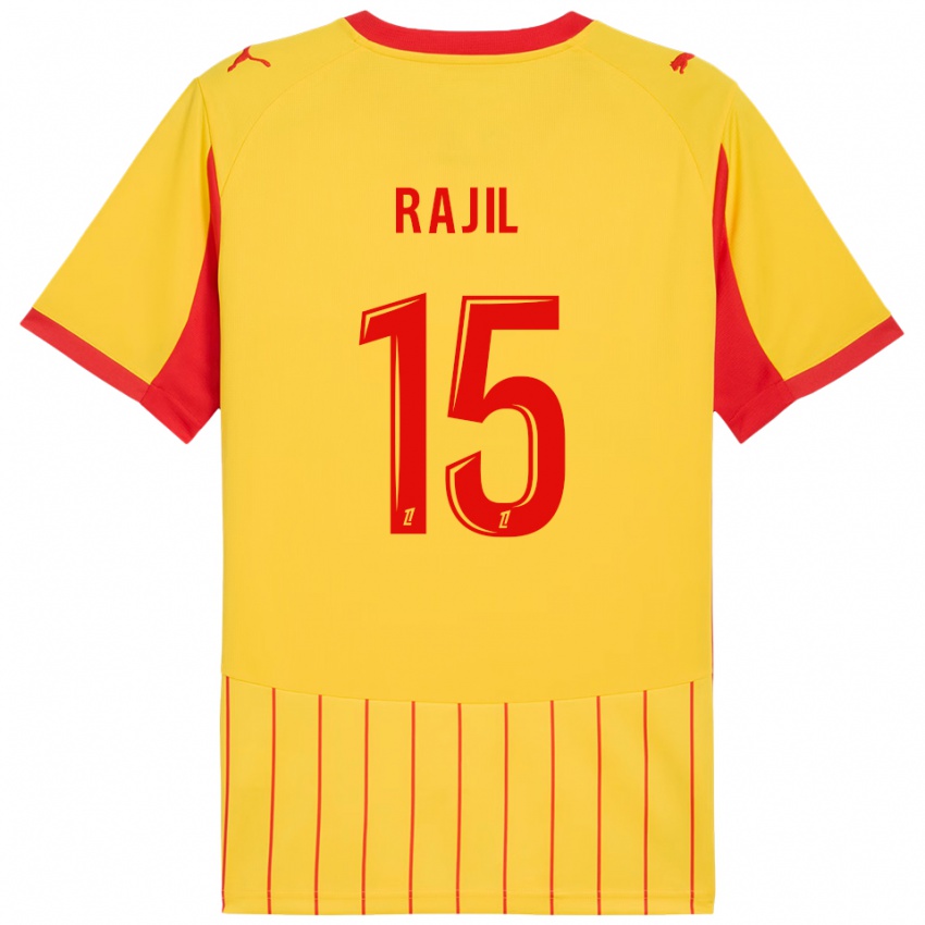 ילדים Jibril Rajil #15 צהוב אדום ג'רזי ביתית 2025/26 חולצה קצרה