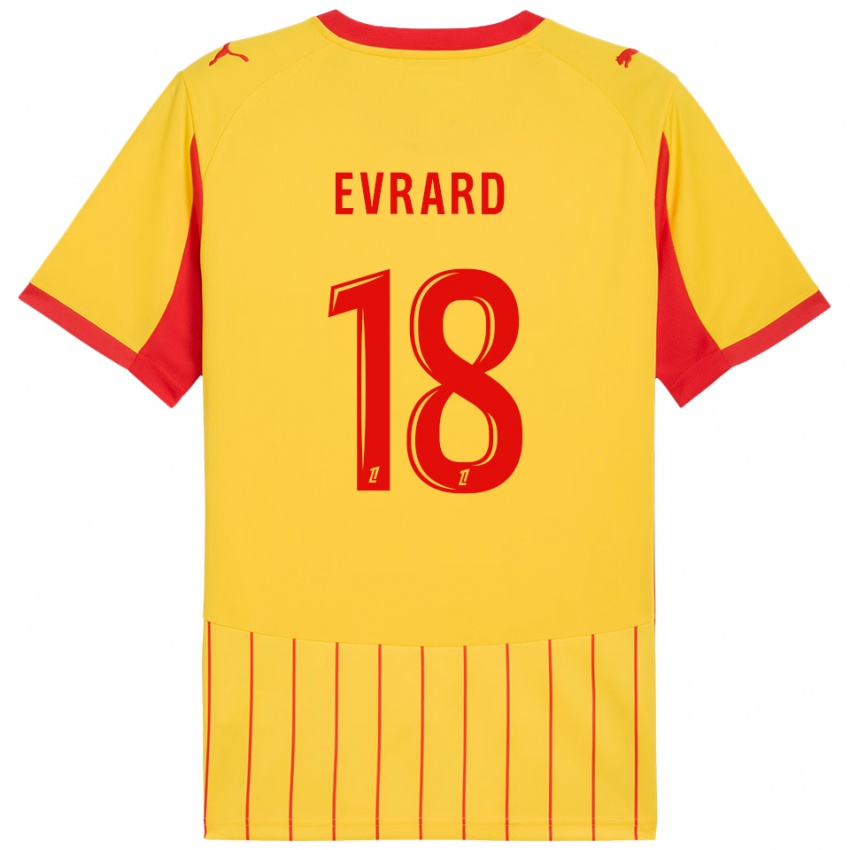 ילדים Julia Evrard #18 צהוב אדום ג'רזי ביתית 2025/26 חולצה קצרה