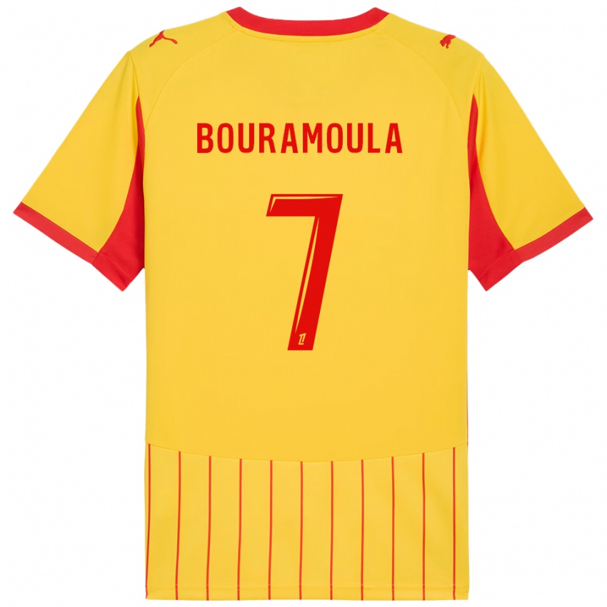 ילדים Ilies Bouramoula #7 צהוב אדום ג'רזי ביתית 2025/26 חולצה קצרה