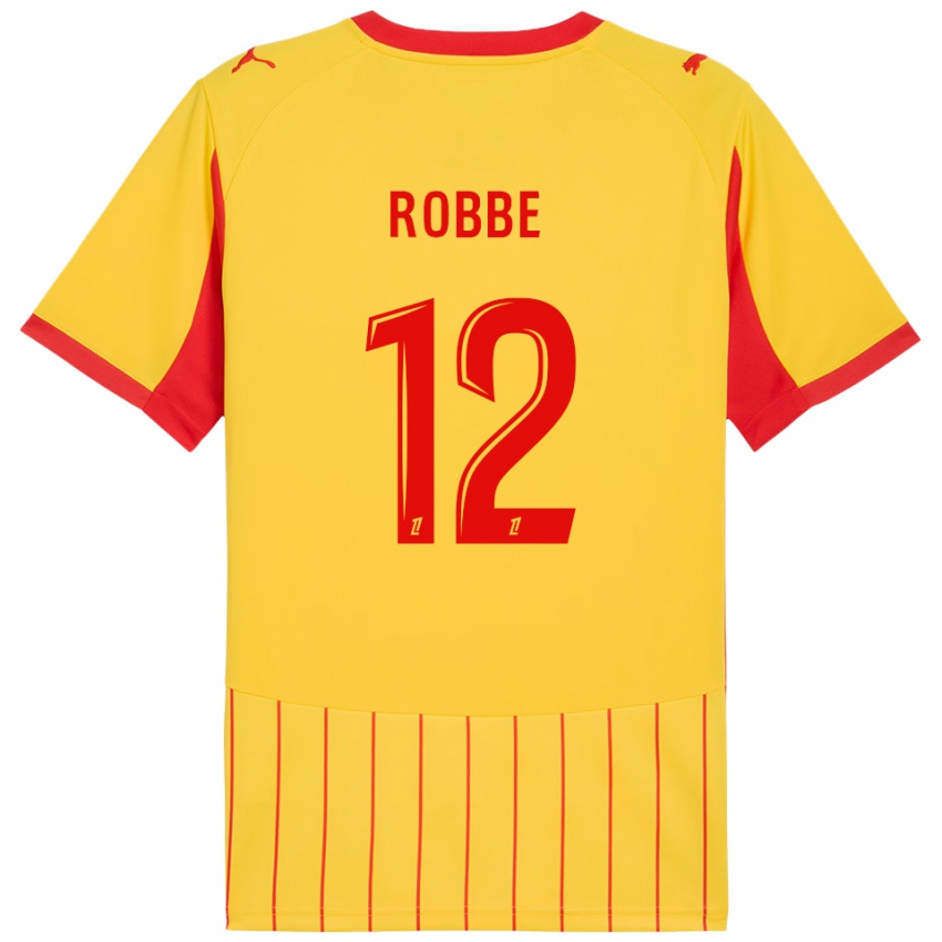 ילדים Lucas Robbe #12 צהוב אדום ג'רזי ביתית 2025/26 חולצה קצרה