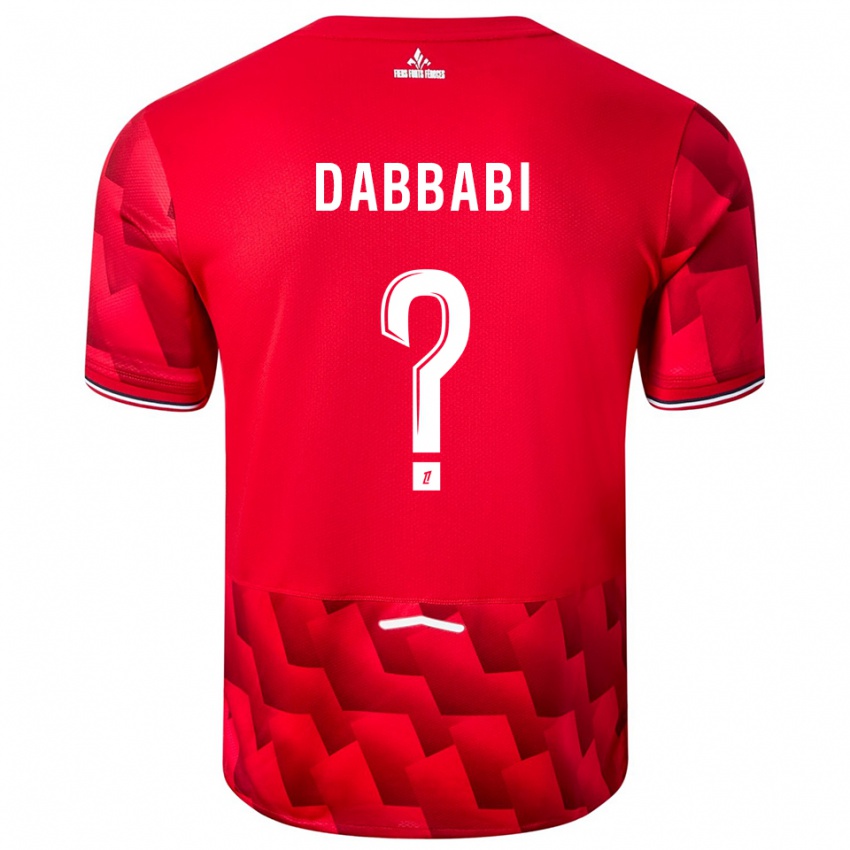 ילדים Amin Dabbabi #0 אדום לבן ג'רזי ביתית 2025/26 חולצה קצרה