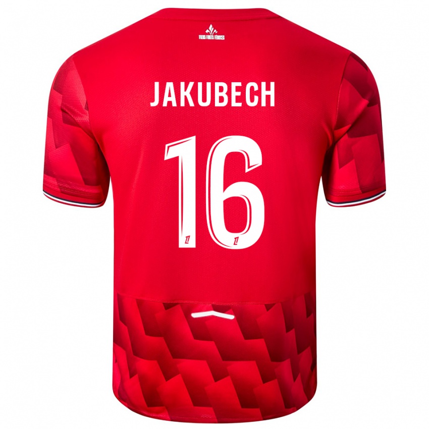 ילדים אדם יקובך #16 אדום לבן ג'רזי ביתית 2025/26 חולצה קצרה