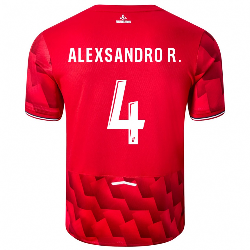 ילדים אלכסנדרו #4 אדום לבן ג'רזי ביתית 2025/26 חולצה קצרה