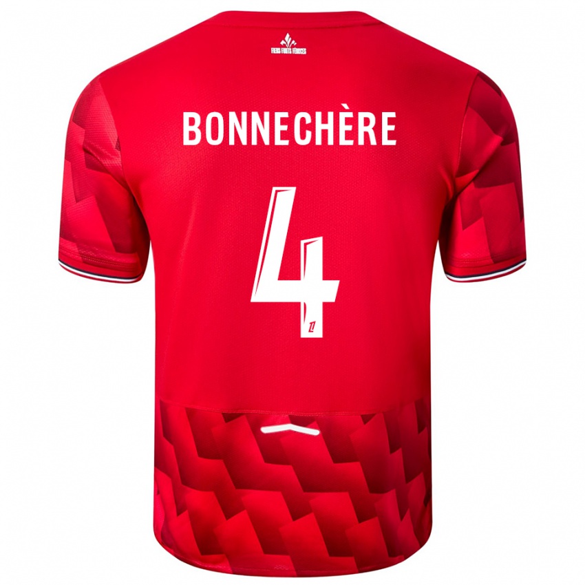 ילדים Victor Bonnechère #4 אדום לבן ג'רזי ביתית 2025/26 חולצה קצרה