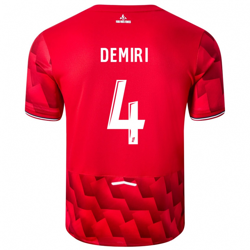 ילדים Andi Demiri #4 אדום לבן ג'רזי ביתית 2025/26 חולצה קצרה