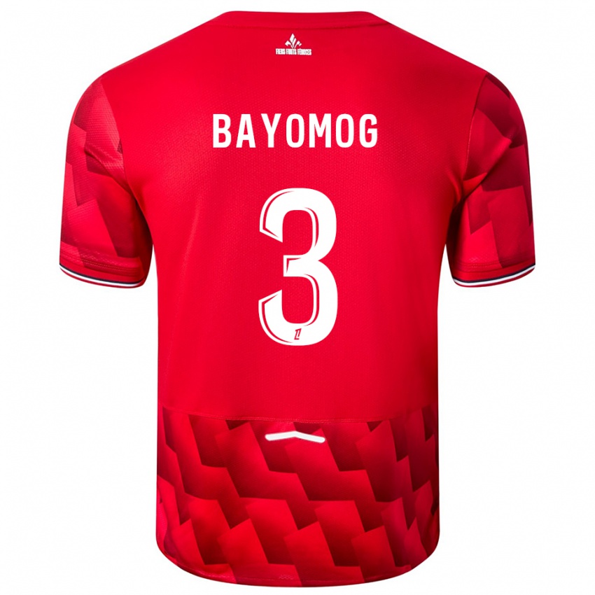 ילדים Hugo Bayomog #3 אדום לבן ג'רזי ביתית 2025/26 חולצה קצרה