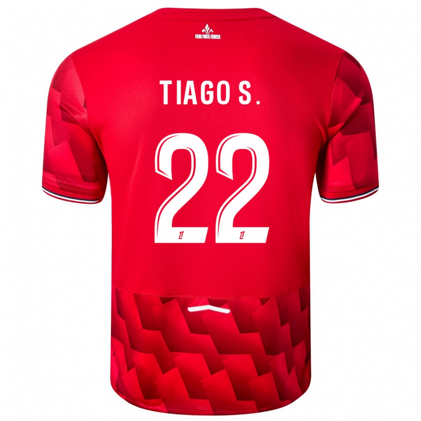 ילדים טיאגו סנטוס #22 אדום לבן ג'רזי ביתית 2025/26 חולצה קצרה