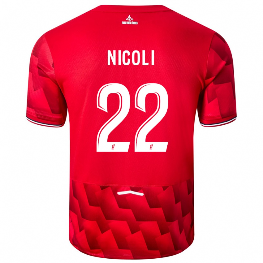 ילדים מורגן ניקולי #22 אדום לבן ג'רזי ביתית 2025/26 חולצה קצרה