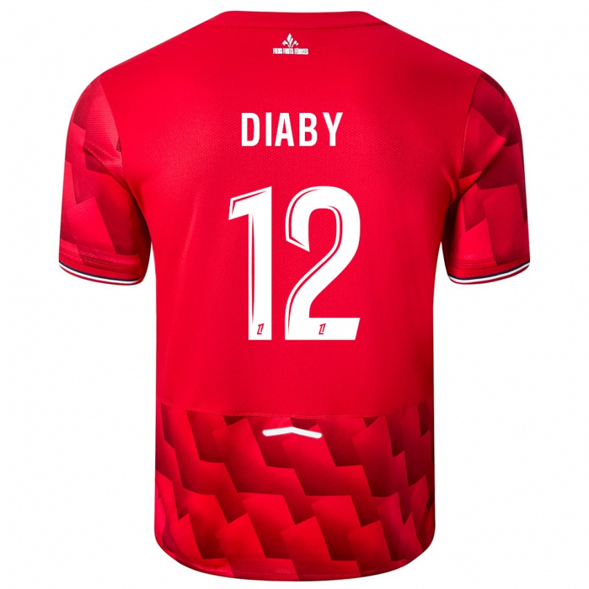 ילדים Bafodé Diaby #12 אדום לבן ג'רזי ביתית 2025/26 חולצה קצרה