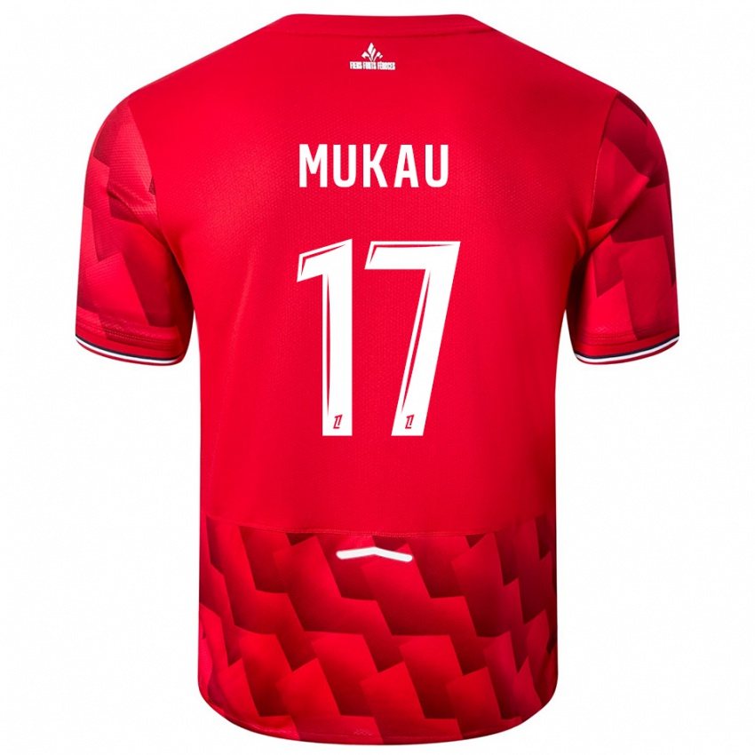 ילדים Ngal'ayel Mukau #17 אדום לבן ג'רזי ביתית 2025/26 חולצה קצרה