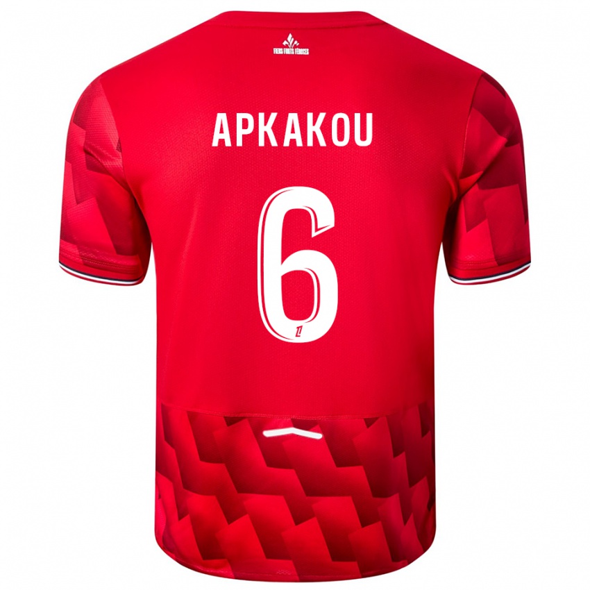ילדים Ethan Apkakou #6 אדום לבן ג'רזי ביתית 2025/26 חולצה קצרה