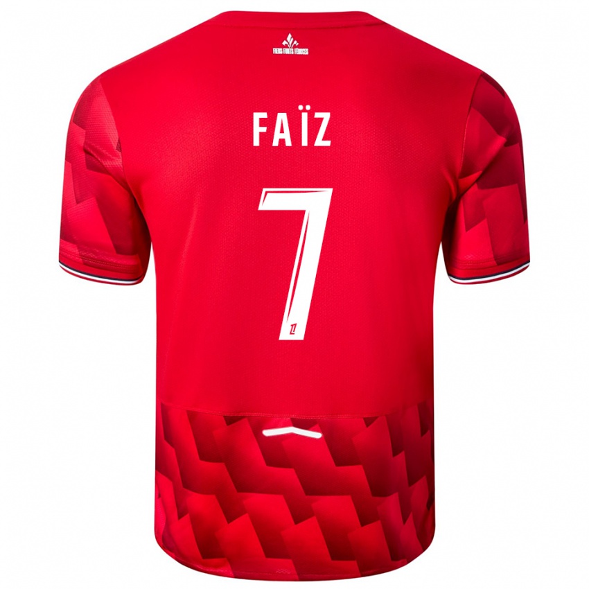 ילדים אדמה פאיז #7 אדום לבן ג'רזי ביתית 2025/26 חולצה קצרה