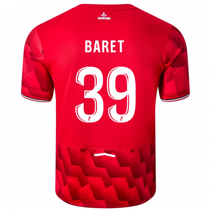 ילדים ליליאן בארה #39 אדום לבן ג'רזי ביתית 2025/26 חולצה קצרה