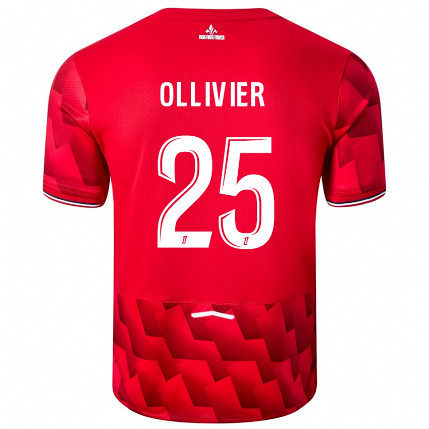 ילדים אגת׳ה אוליבייה #25 אדום לבן ג'רזי ביתית 2025/26 חולצה קצרה